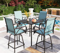 Swivel Metal Bar Stools and Table Set for 4 O71136