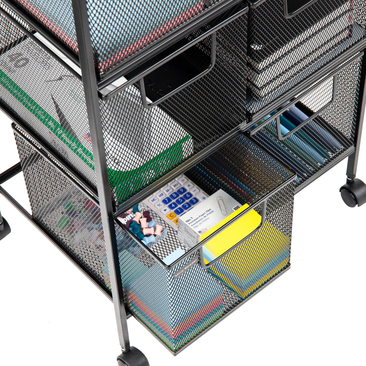 Black Rolling Cart with Drawers X143