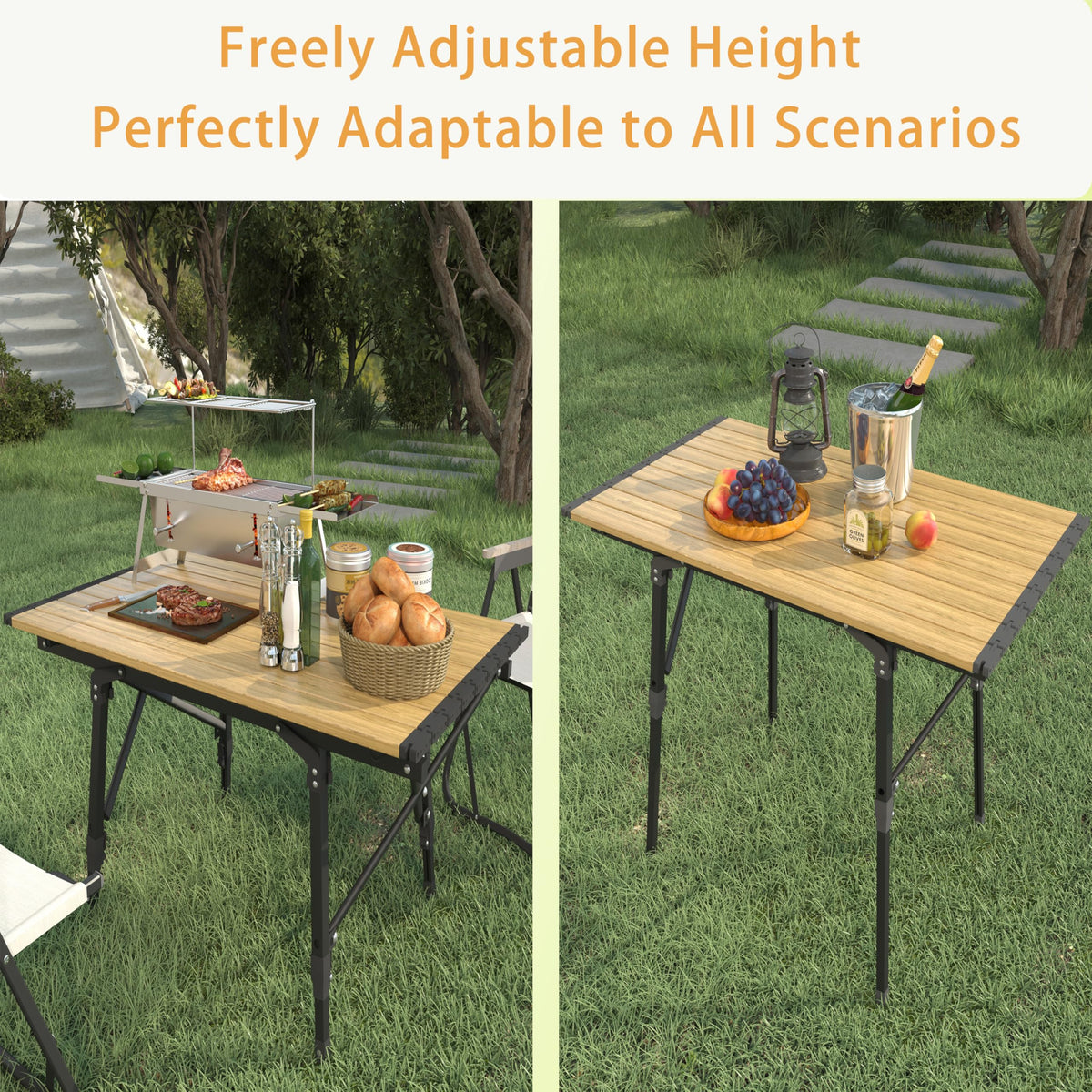 Lightweight Aluminum Alloy Folding Camping Table with Carry Bag I1323