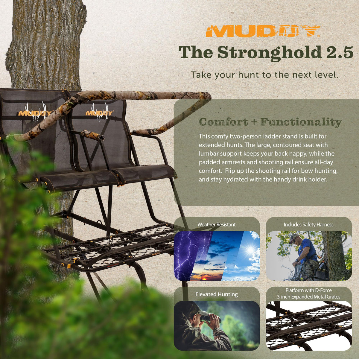 Hunting Deer Ladder Stand 20 ft with Blind Kit D4055