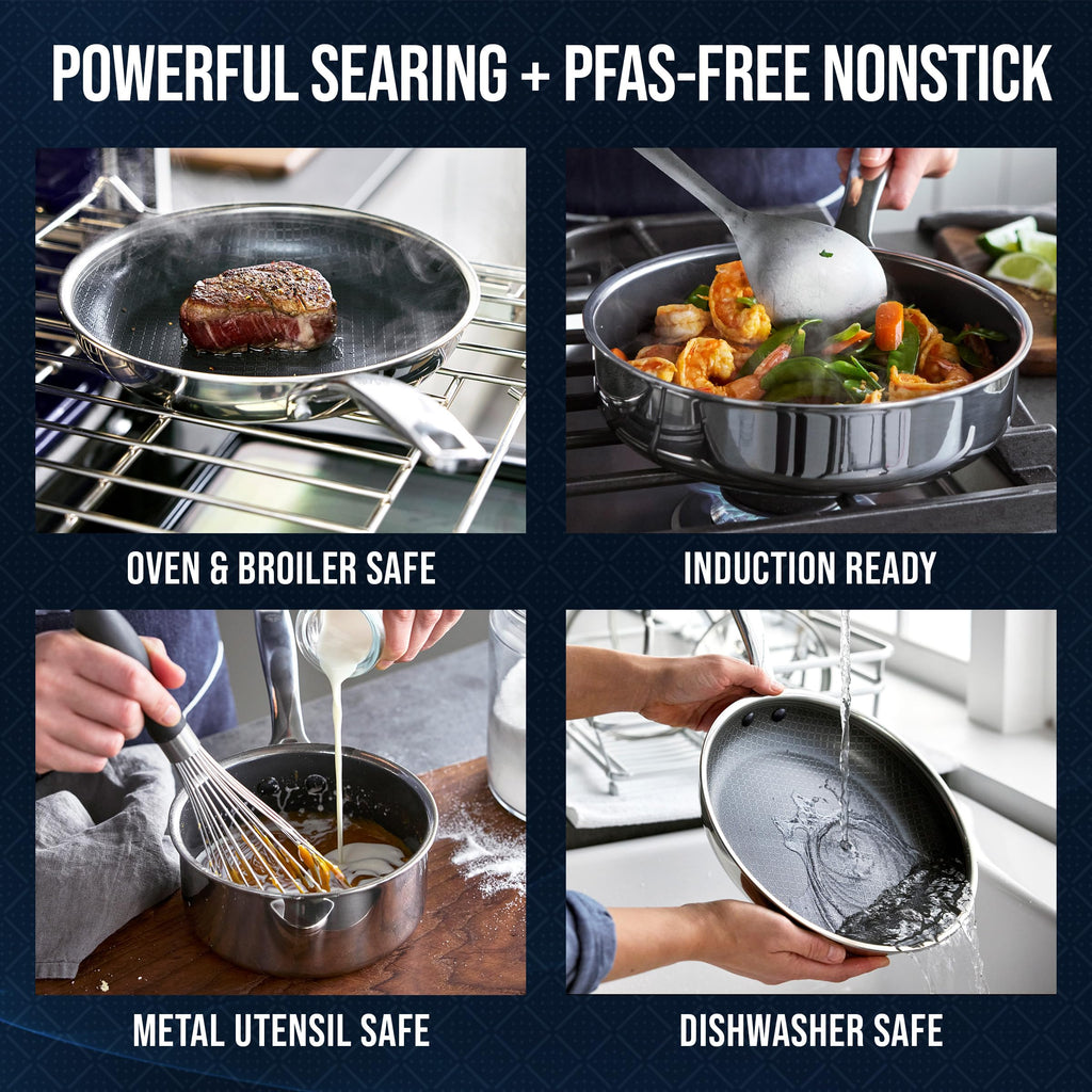 16 Piece Nonstick Stainless Steel Cookware Set S609720