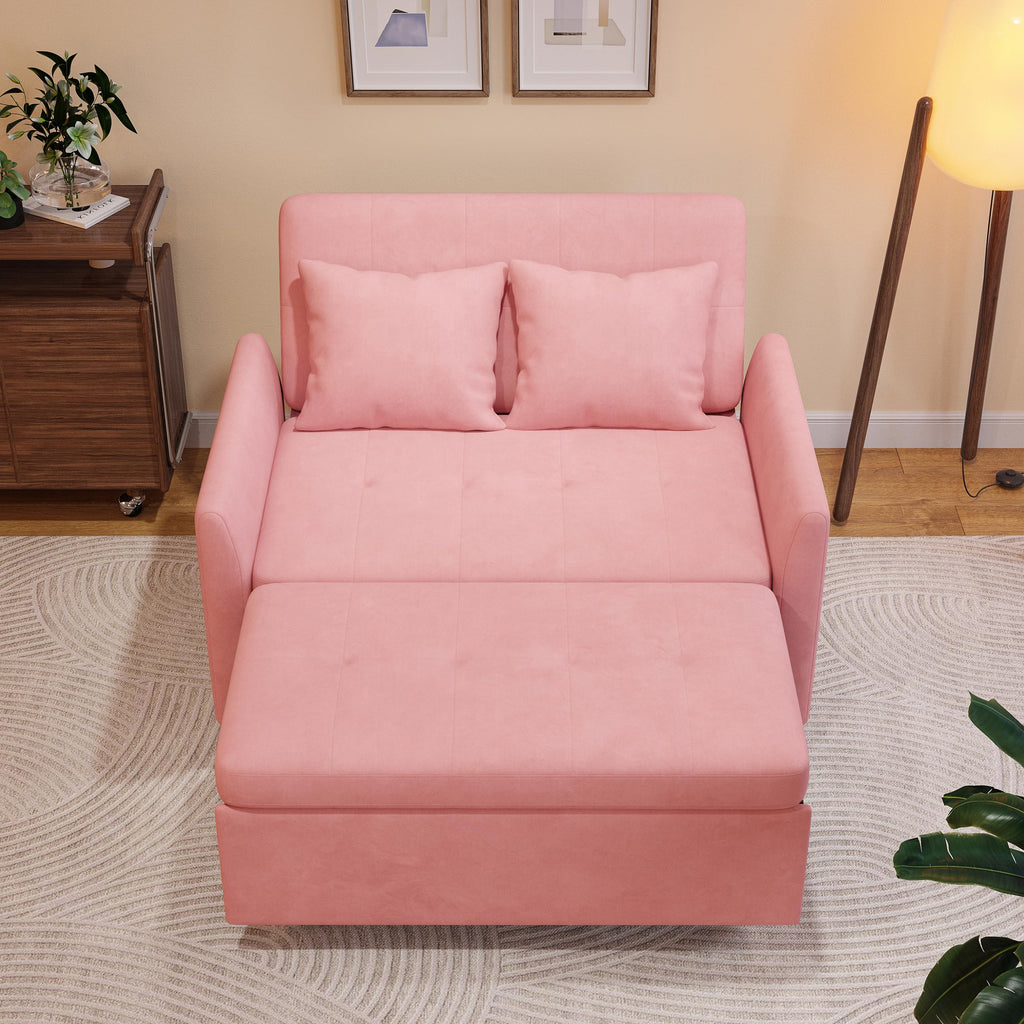 Pink Convertible Sleeper Sofa Bed D694