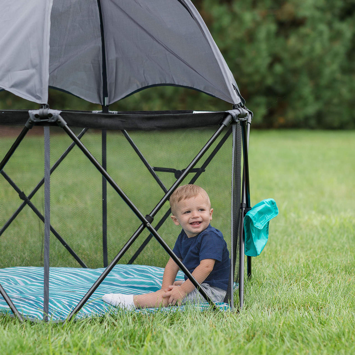 Baby Delight Go with Me Eclipse Deluxe Playard, Watercolor Stripe Base → Watercolor Stripe Playard F551