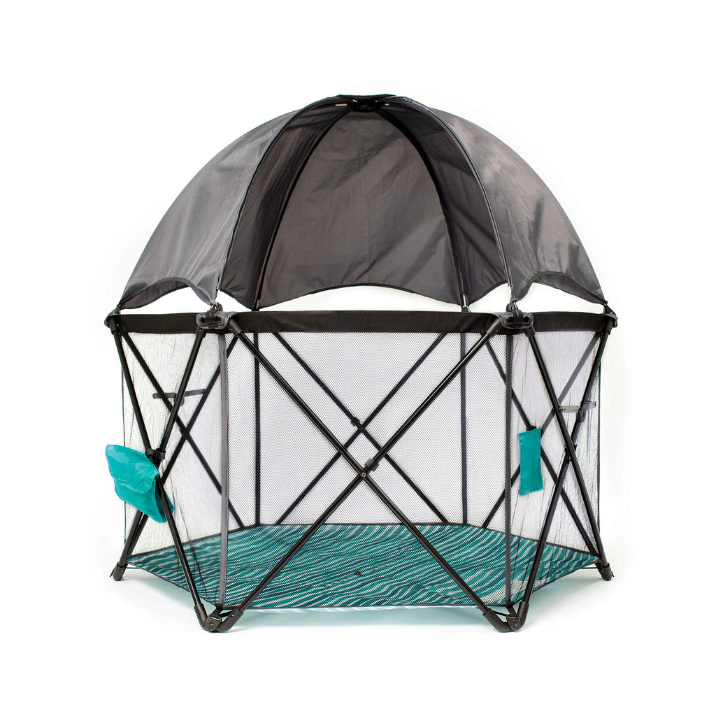 Baby Delight Go with Me Eclipse Deluxe Playard, Watercolor Stripe Base → Watercolor Stripe Playard F551
